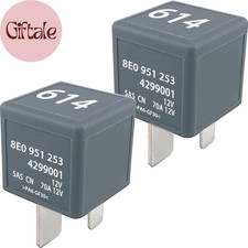 2-Pack 614 8E0951253 Automotive Relay, 12V 70A 4-Pin, Compatible with Audi A4 A6