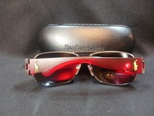 VTG Polo Ralph Lauren Sunglasses 2 90s Green Polarized Lens Red Arms W/CASE 3083