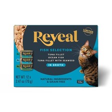 Reveal Fish Variety Pack Wet Cat Food in Broth 2.47 Ounce Pack of 12
