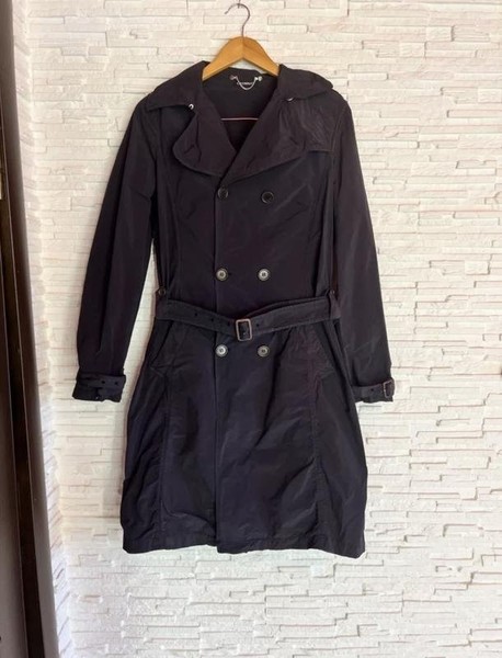 Women C.P. Company Trench Coat Black Polyamide 36