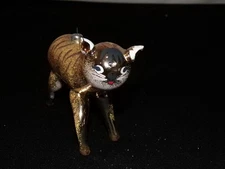 Vintage De Carlini Christmas Ornament Blown Glass Bengal Tiger Italy [sa295]