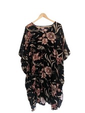Sahara Dress Kaftan ONE SIZE UK 10-20 Floral Flower Print Velvet Velour 