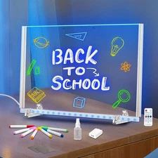 LED Drawing Note Board 13.7inx10in 7-Color Light Dry Erase Sign Christmas Gift