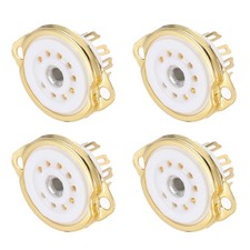 4 Pcs 9pin Tube Socket Ceramic Vacuum Tube Protect Tube Pin Socket White