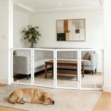 Extra-Wide Clear Dog Gate, 24.61" H 72" W ,Transparent Pet Fence