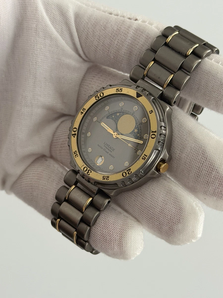 Reloj de vestir deportivo vintage Casio Lineage titanio fase lunar LIN-330W JDM años 90