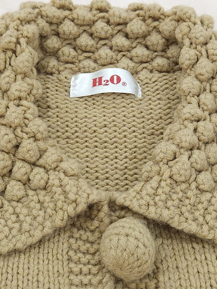 Camiseta sin mangas H2O vintage mezcla de lana bola de hilo gruesa tejida corta Foto 4 de 4