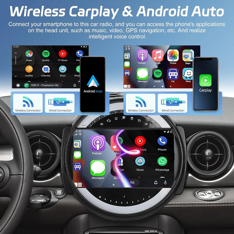 Für BMW Mini Cooper R55 R56 2007-13 ANDROID 14 AUTORADIO GPS NAVI CARPLAY Kamera - Bild 4 von 4