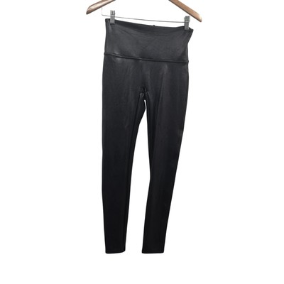 Spanx Leggings Womens Large Gray Faux Leather High Rise Shaping Stretch Pants