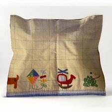 Pottery Barn Kids A To Z Embroidered Green Window Valance 44" X 18 Car Dog Kite