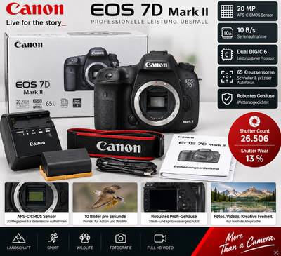 Canon EOS 7D Mark II | 20MP  Foto DSLR-Kamera BODY  Aus.Zahl :26506   %13 OVP