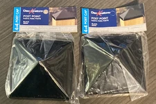 DecKorators Fence Post Cap Point 4x4 (3.5 x 3.5 inches) Black Metal - 2 PACK