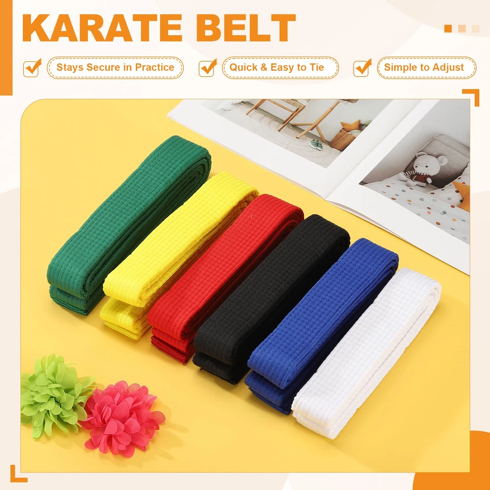 Karate Belt, Martial Arts Ranking Belt for Taekwondo Karate Judo 7.2 ft & Black - Image 4 of 4