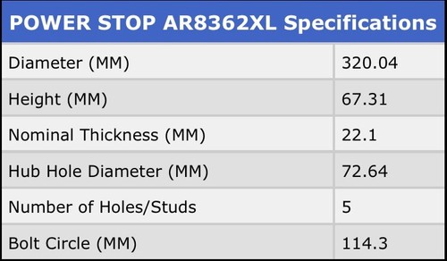 Power Stop AR8362XL Rear Left Extreme Perfomance Drilled & Slotted Rotor - NEW! - Picture 2 of 4