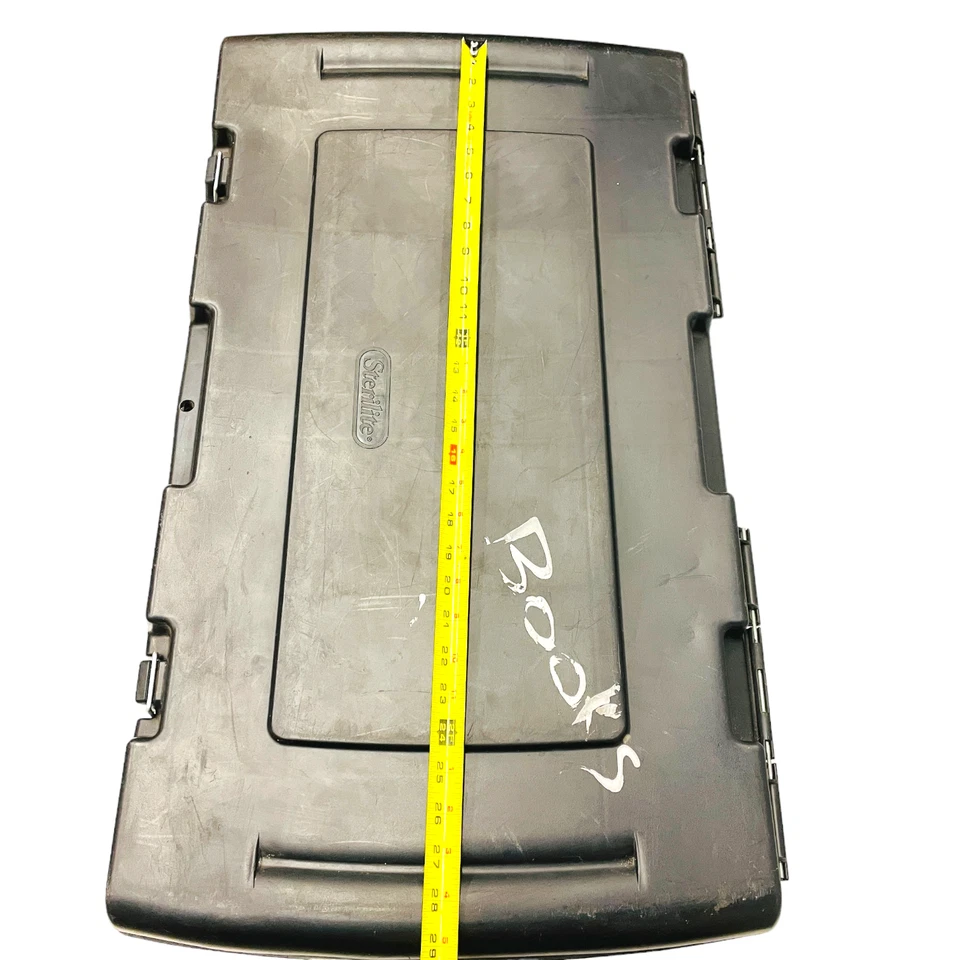 Sterilite 18429002 Footlocker Stackable Storage Bin w/ Wheels and Handle Black - Image 4 of 4