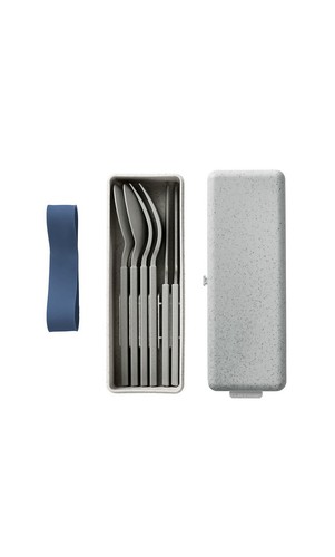 Simply Essential 7 piece Eco Plastic Flatware Set and Case in Cool Grey - Picture 3 of 10