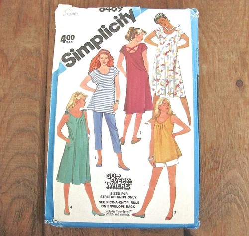 Maternity Sewing Pattern Stretch Knit Tunic Dress Simplicity 6469 Size 10 Uncut - Picture 2 of 5