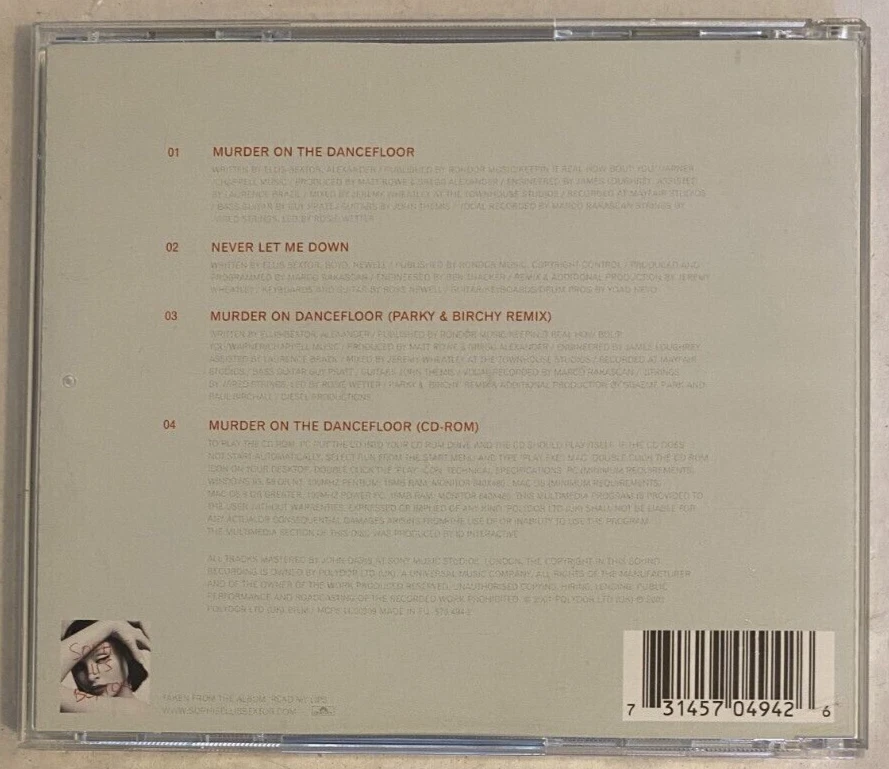 Sophie Ellis Bextor – Murder On The Dancefloor CD Single Enhanced 2001 - Image 2 of 3