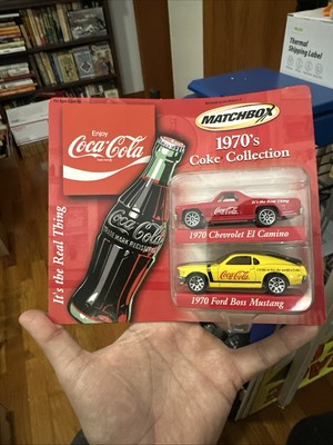 Matchbox 2001 1/64 1970 s Coke Collection Chevy El Camino & Ford Boss Mustang