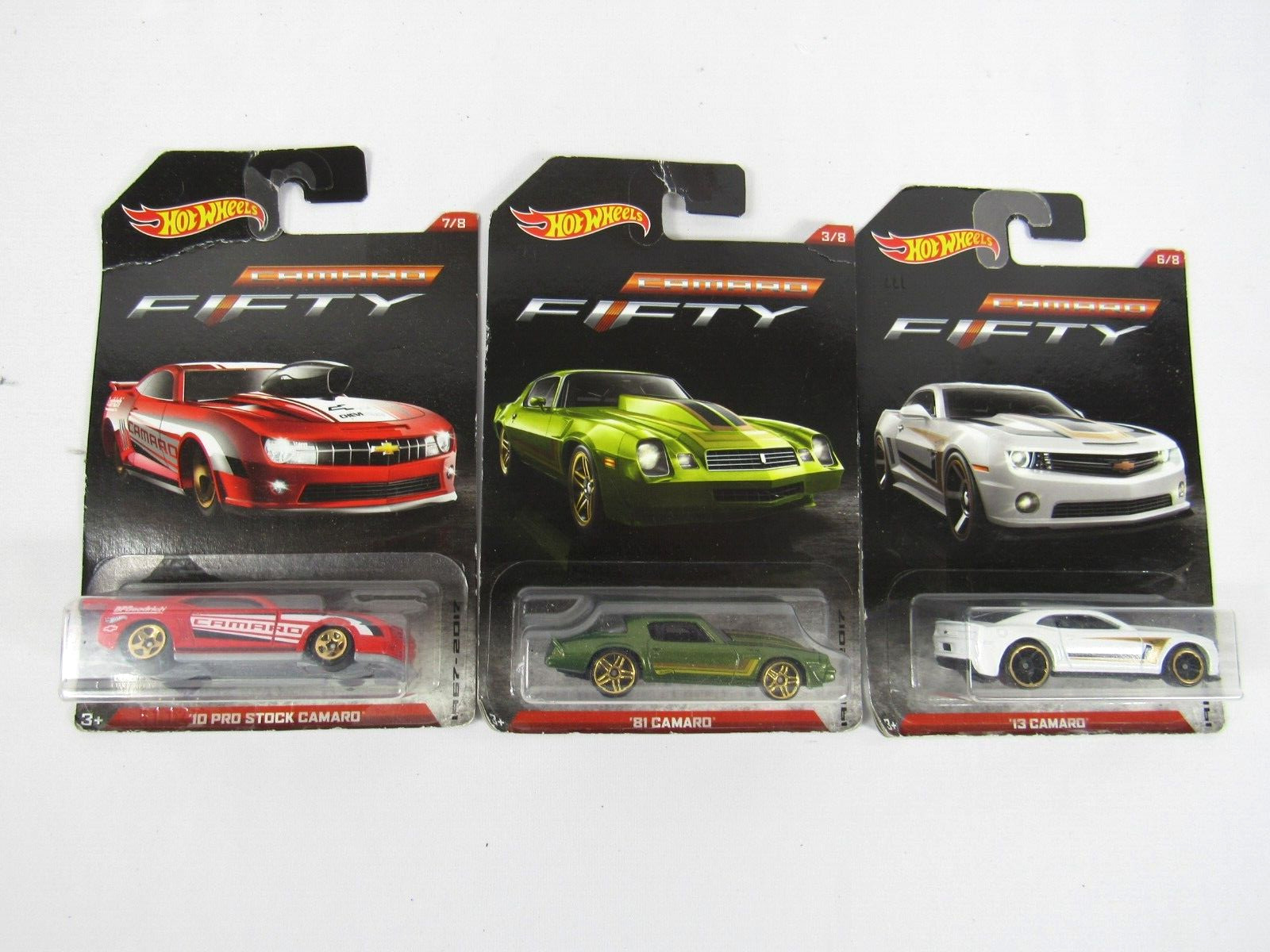 Hot Wheels Camaro Fifty 3 Car Lot 1:64 Scale '10 Pro Stock '81 + '13 Camaro 2016
