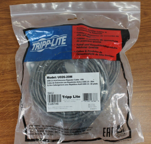Tripp-Lite - U026-20M - USB A/A Verlängerungs-Repeater-Kabel - 65' - 20 Meter - NEU - Bild 1 von 3