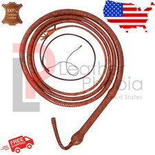 Kangaroo Hide Leather Bullwhip 12 feet Long 16 plaits Indiana Jones Bullwhip