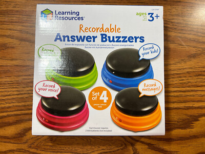 Learning Resources Recordable Answer Buzzers New Train Kids Pets Set Of 4