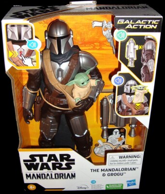 Star Wars - Galactic Action - The Mandalorian & Grogu - Figure elettroniche interattive su scala da 30 cm - Giochi Star Wars per bambini - Età: 4