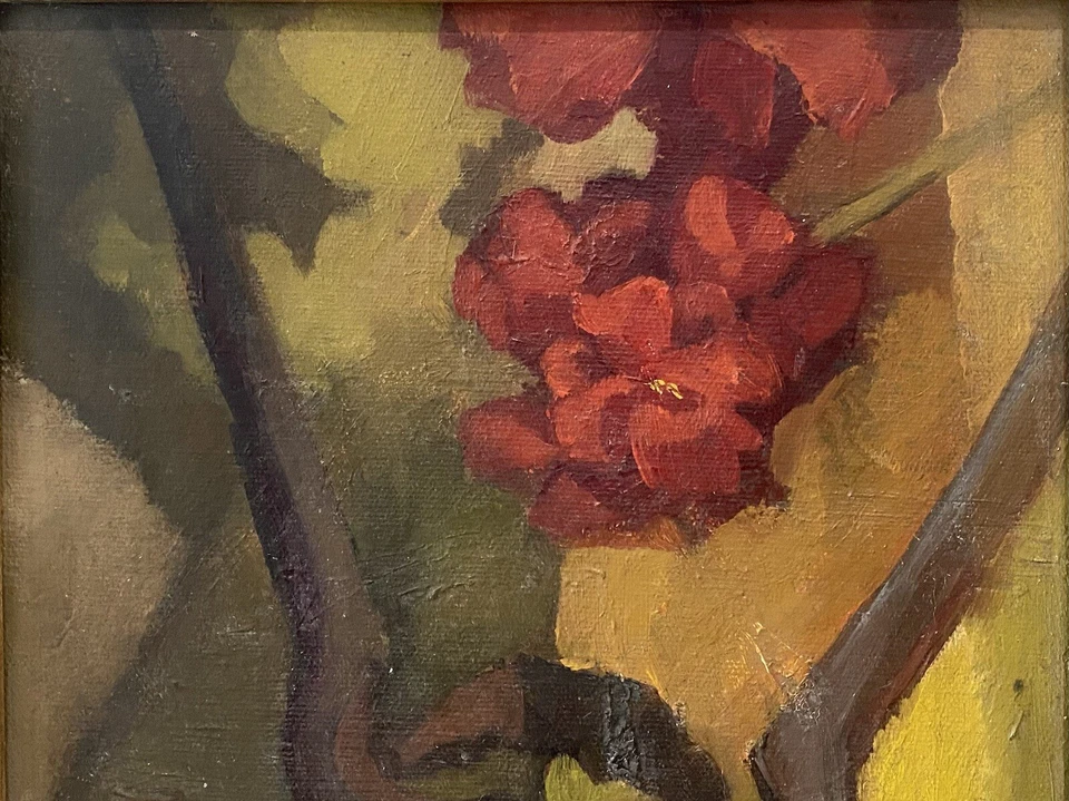 🔥 Fine Vintage Roses Flower Gardening Impressionist Still Life Oil Painting 50s - Image 4 of 4