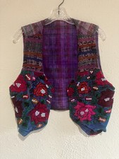 UNBRANDED NO TAGS GUATEMALA HANDWOVEN EMBROIDERED WOMENS VEST SMALL 4/6