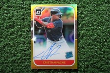 Cristian Pache 2021 Donruss Optic Rated Rookies #87RR-CP Gold Prizm /10 Auto