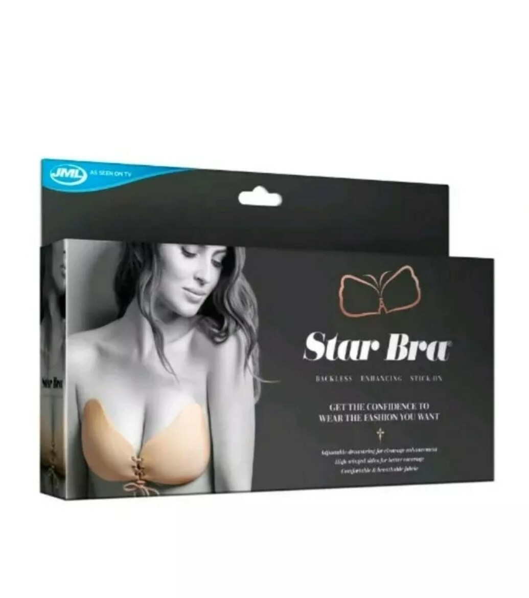 JML Star Bra Backless Strapless Stick On Gel Bra Cup Size A Adhesive support