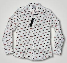 NICOLE MILLER STUDIO Men's Football Logo Button Up Shirt Size Medium Brand New