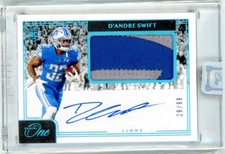 2020 Panini One Football Rookie Patch Autograph Blue #9 D'Andre Swift #29/99