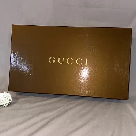 Grande boîte cadeau femme Gucci or marron or guc sac à main chaussures rangement décoration luxe