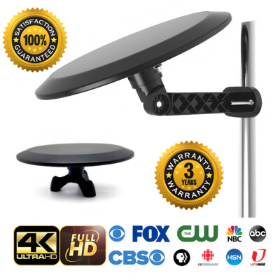 HDTV Outdoor Amplified TV Antenna 360° Omni-Directional Digital HD 1080P 4K