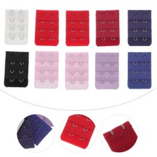10PCS Bra Extenders Hooks Narrow 3 Rows 2 Buttons Bra Underwear Extension Buckle