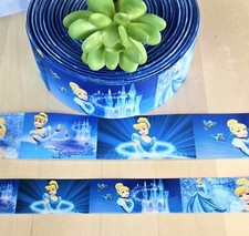 1"  1.5" 1 YD Cinderella Grosgrain Ribbon Disney Princess Carriage Hair Bow