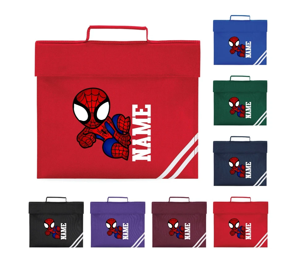 Personalised Name Spiderman Classic Book Back To School Paddle Handle PE Kit Bag