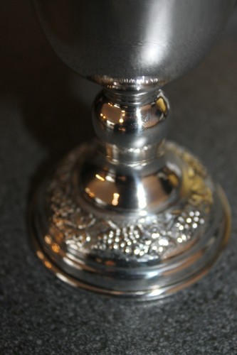 Traubenpokal Wein Silberbecher Sterling Silber 925 Silber innen vergoldet Neu - Bild 3 von 5