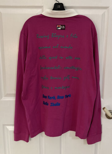 90s Style FILA x ROWING BLAZERS Iconic Retro Rugby Long Sleeve Polo Shirt - XL - Picture 2 of 8