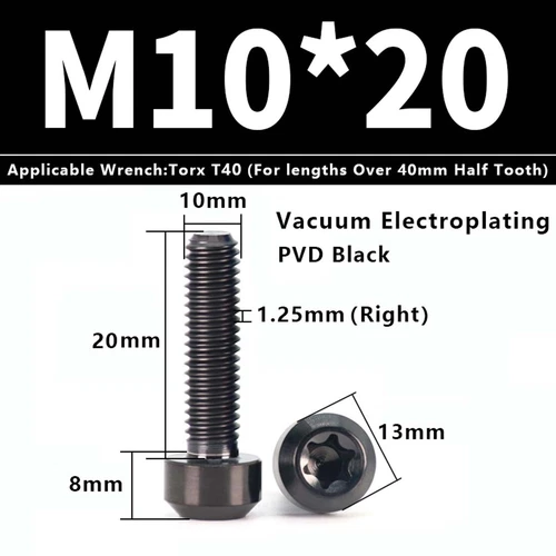 M4M5M6M8M10 Titanium Bolts Taper Cone Socket Head Motorcycle Modification Screws - Picture 163 of 205