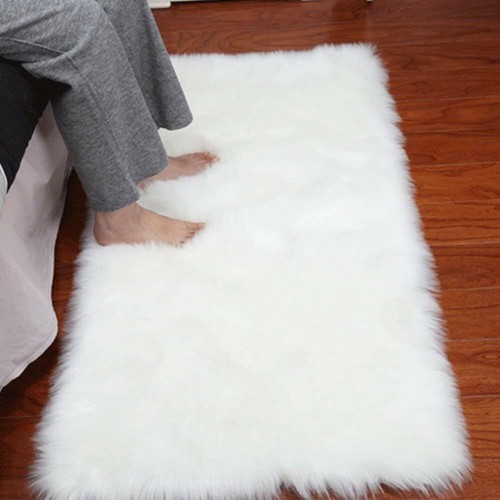 Fluffy Rugs Bedroom Furry Carpet Bedside Sheepskin Area Children Play Room Decor - Afbeelding 1 van 30