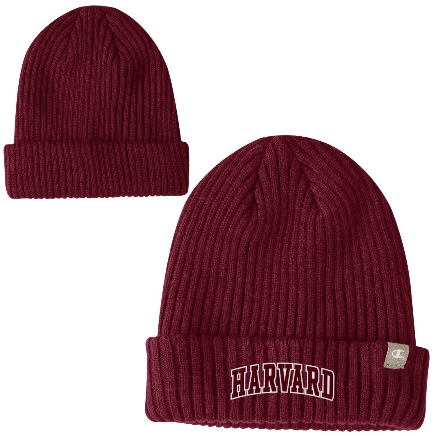 Harvard University Crimson Champion Rib Knit Cuff Beanie Cap eBay