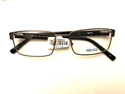 Robert Mitchel Eyeglasses Frames RM 2015 Gun Rectangular Full Rim 55-17-145