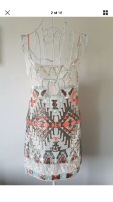 all saints aztec sequin dress All Saints Spitafields Aztec Sequin Dress Size 4 US, 8 UK