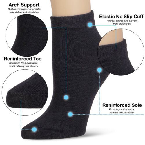 6-12 Paar niedrig geschnittene unsichtbare Freizeitsocken aus Baumwolle für Herren Damen Größe 9-11 10-13 - Bild 5 von 15