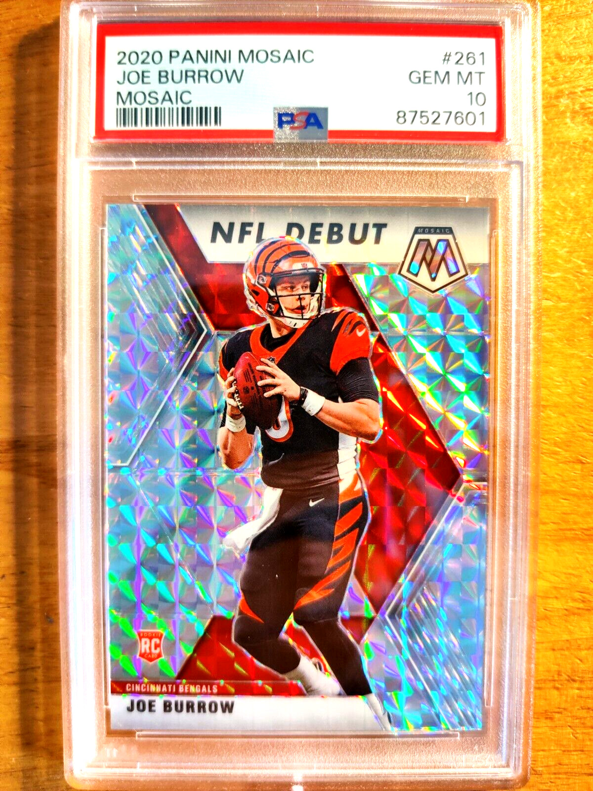 JOE BURROW 2020 PANINI MOSAIC PRIZM ROOKIE RC #261 PSA 10 GEM MINT! BENGALS LSU!