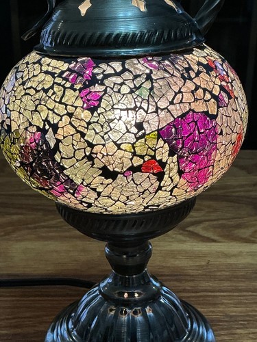 Handmade Stained Glass Moroccan /Turkish Mosaic Table Lamp Mosaic Lamp - Picture 8 of 10