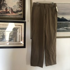 Dockers Individual Fit Waistband Brown Straight Leg Dress Pants new Sz 10 A1779